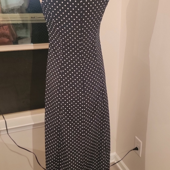 Danny & Nicole Black and White Polka Dot Midi Dress - Picture 2 of 3